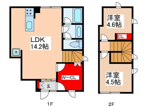 BOW！ＨＯＵＳＥ　Ｂ棟の物件間取画像